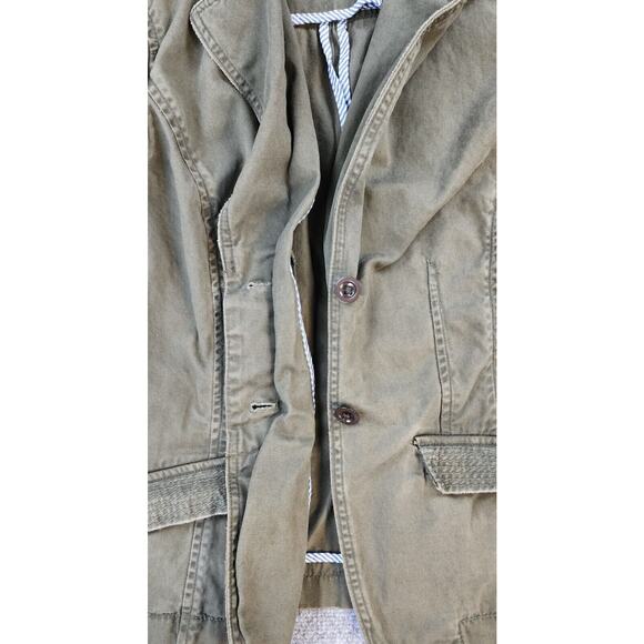 Eddie Bauer Jacket Womens 4 Green Legend Wash Two Button Lightweight Casual Work - Picture 9 of 14